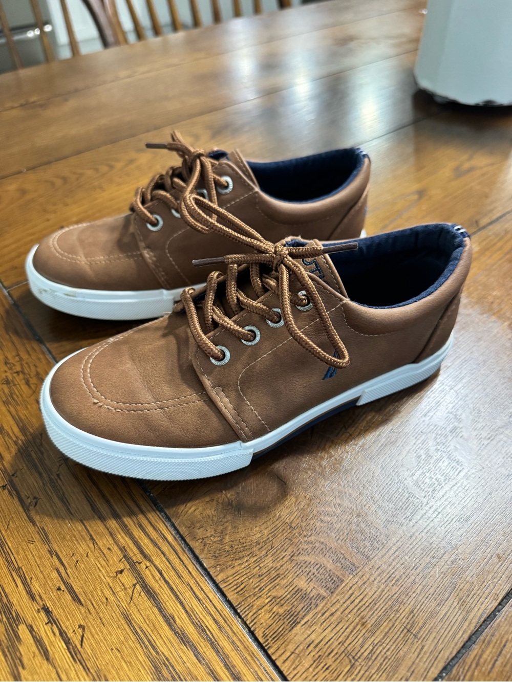 Nautica Boys Brown Canvas Sneakers with White Soles - Picture 7 of 8